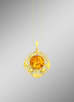 Filigraan hanger met echte barnsteen 