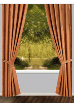 Overgordijnenset met universele railband BRUIN