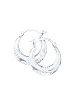 Trendy hoepel oorbellen van fijn 925/- zilver 