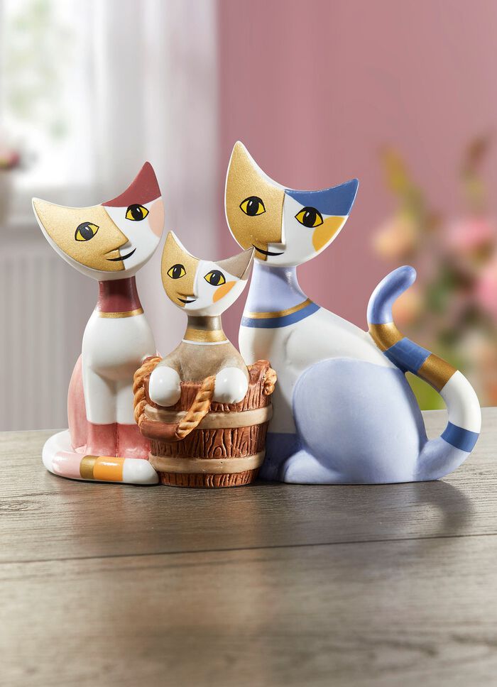 Kattenfamilie van hoogwaardig porselein 