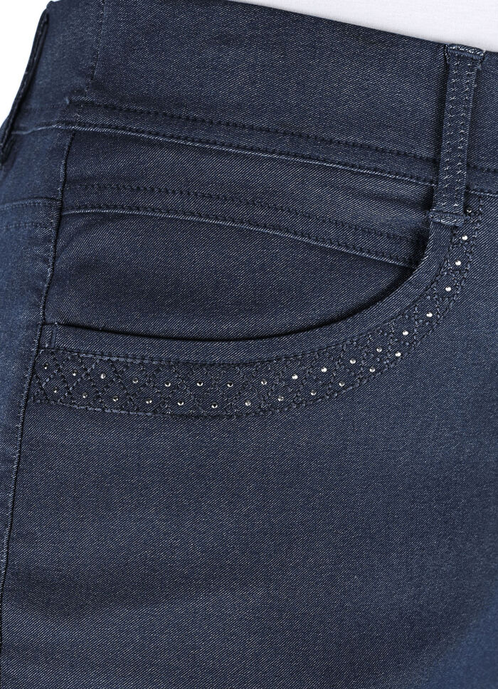Broek in denimlook DONKERBLAUW