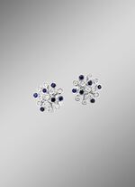 Hoogwaardige oorbellen met saffier en diamanten 