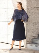 Jurk, 2-delig met afneembare poncho-omslag 