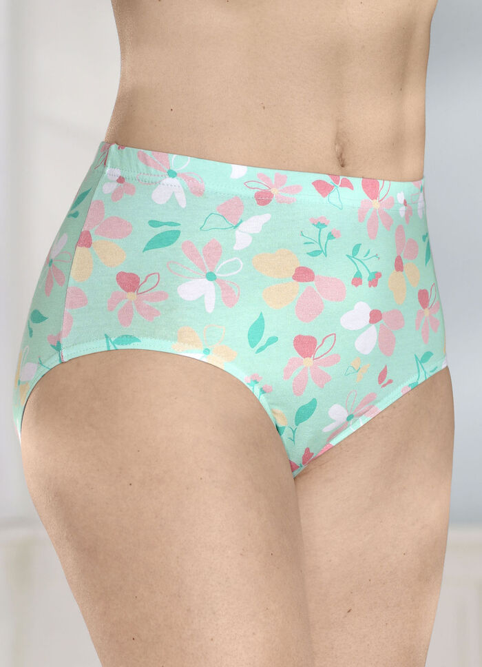 Vierpack slips met een op kleur afgestemd bloemendessin 