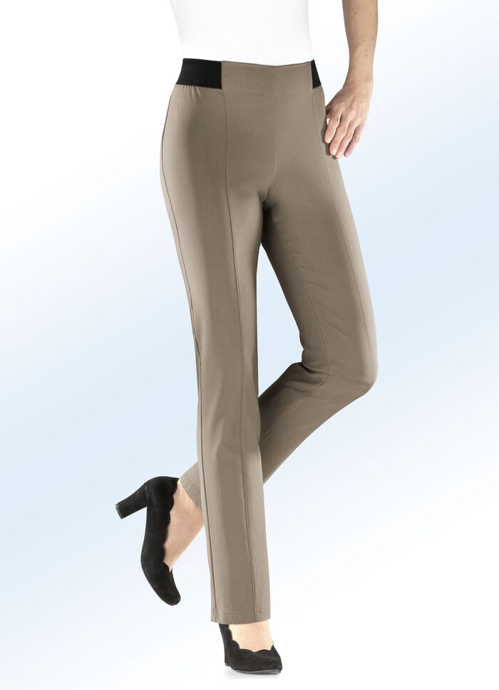 Broek met aangenaam zachte, warme voering ZAND