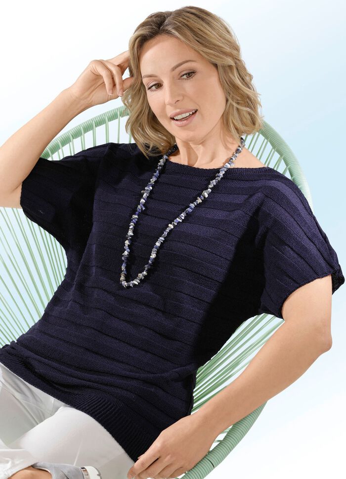 Trui met glanzend effect NACHTBLAUW