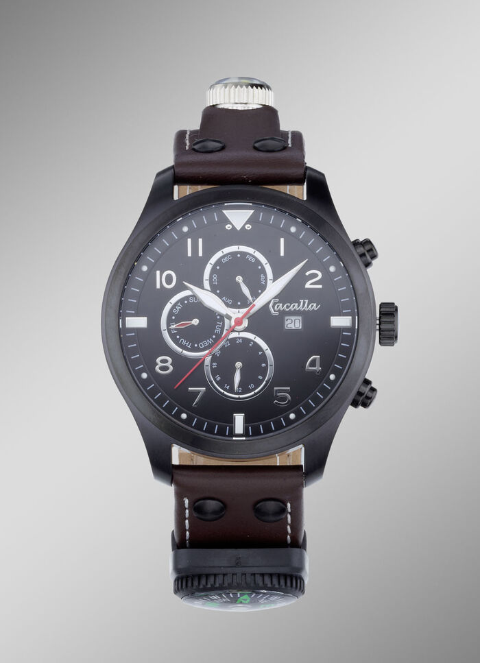 Sportief outdoor herenhorloge met LED-zaklamp 