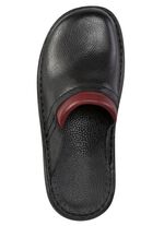 GINO GALANTE, comfortabele herenmuiltjes, breedte H, gemaakt van leer ZWART-CHIANTI