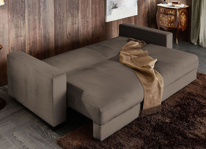 Slaapbank met comfortabele schuimvulling BRUIN