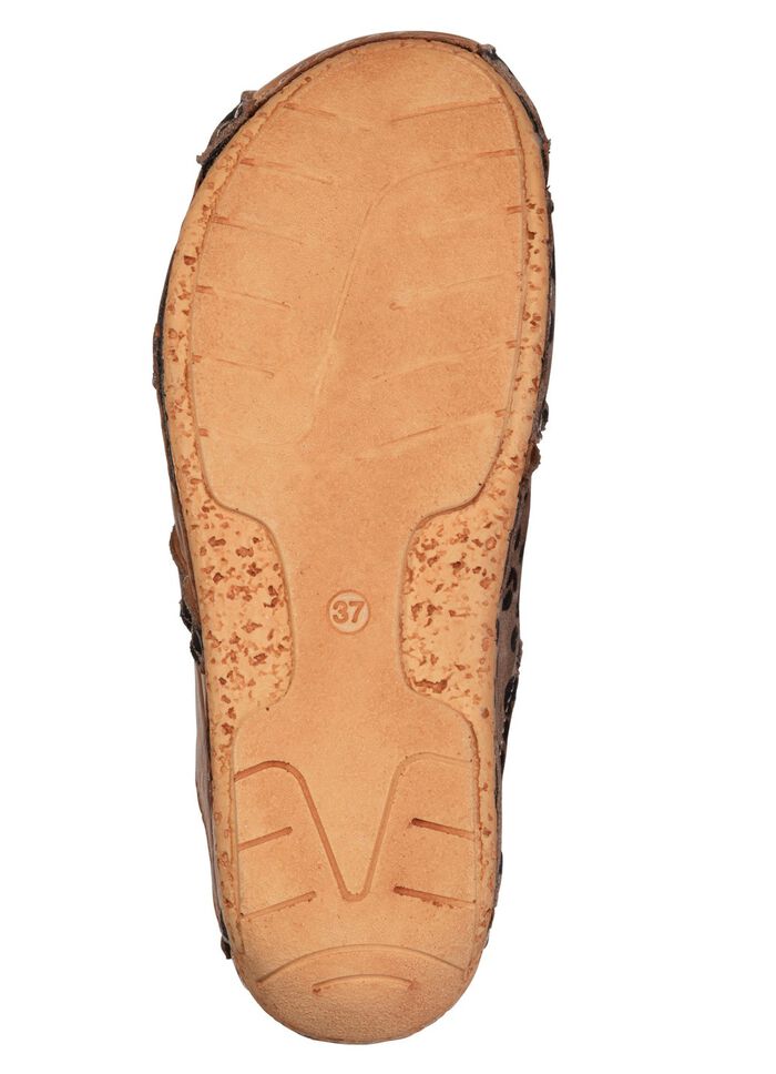 Gemini, trendy damesklompen, breedte G, gemaakt van leer BRUIN