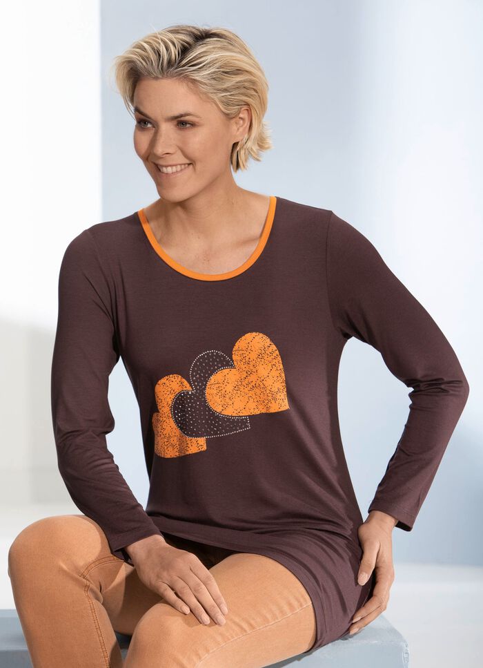 Shirt met motiefprint in 2 kleuren 