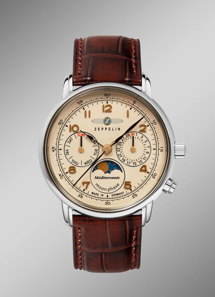 Zeppelin quartz partnerhorloges met leren bandjes 