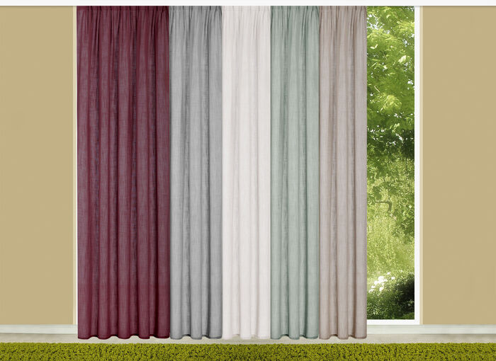 Semi-transparant gordijn in linnenlook WIT