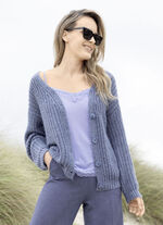Cardigan met paillettengaren JEANS BLAUW MELANGE