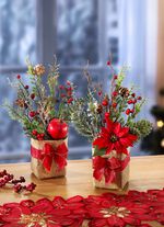 Bloemstukje in jutezak, set van 2 