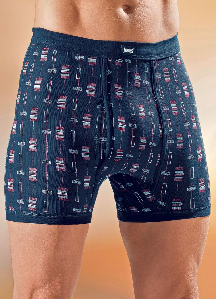 Set van vier boxershorts met gepaspelde binnenkant, met een all-overpatroon 