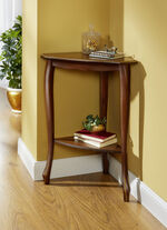 Hoekbijzettafel met goudkleurige decoraties NOTENHOUT-GOUD