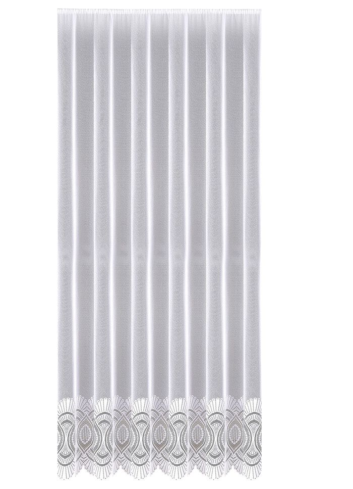 Lange venstervitrage met universele railband 