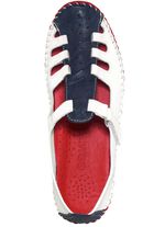 Gemini, klassieke damespantoffels, breedte G, met uitneembaar voetbed WIT-MARINE-ROOD