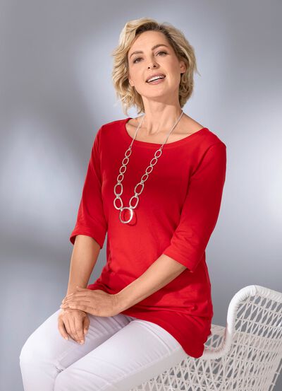 Shirt met ronde hals in 3 kleuren 