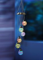 Zonnewindgong met ledverlichting in gebroken glas-look 