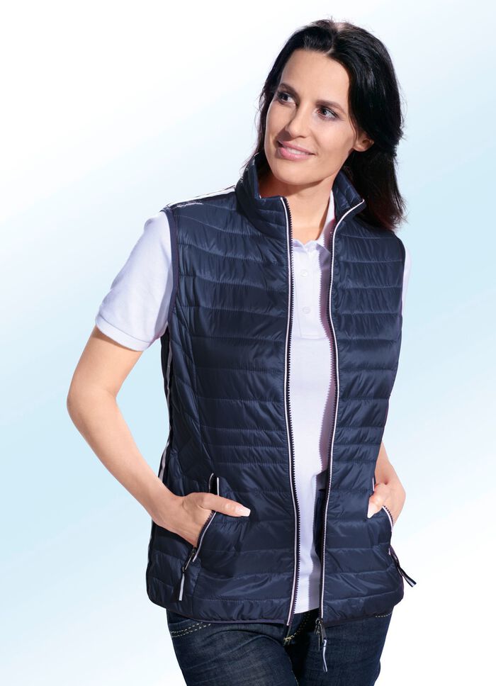 Functioneel vest met contrasterende biezen 