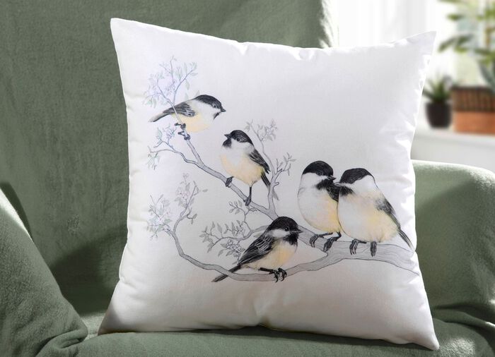 Kussenhoes met vogelmotief 