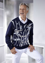 Interessante trui met V-hals MARINE