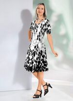 Jurk met expressieve randprint 