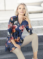 Shirttuniek met glanzende gekleurde inkjetprint 