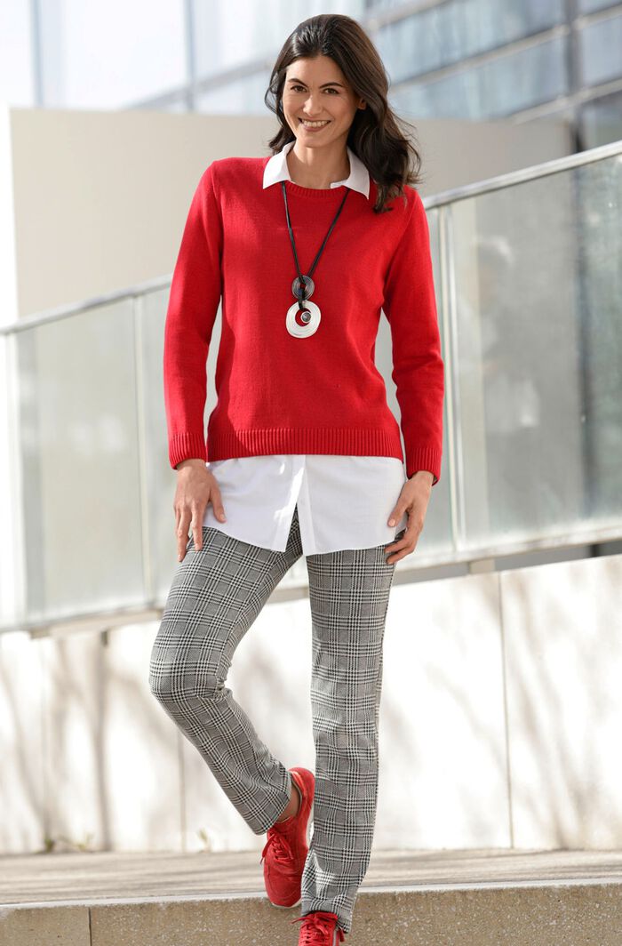 Trui met geribde manchetten ROOD