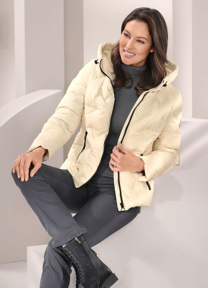 Donsjack met vaste capuchon 