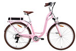 Stadse e-bike met lage instap ROZE