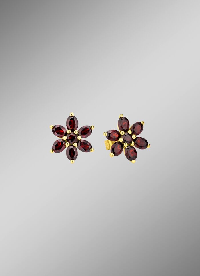 Oorbellen met echte granaat 