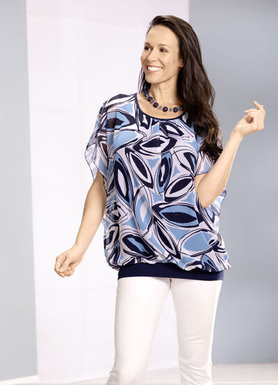 Poncho tuniek met leuke print 