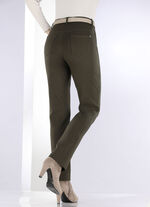 Broek met sportieve chic OLIJFGROEN