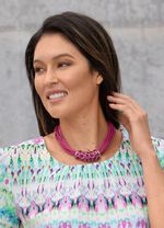 Roze ketting met meerdere rijen 