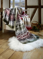 Gezellige deken met wintermotieven ROOD