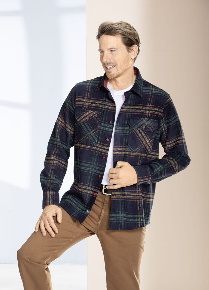 Geruit overshirt van "Milano Italy" MARIENE GROEN TERRACOTTA