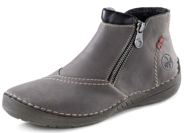 Rieker laarsje gemaakt van gearceerd synthetisch materiaal GRIJS-ZWART