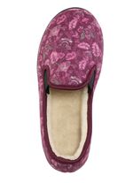 Warme damespantoffels, breedte H, met wol BORDEAUX