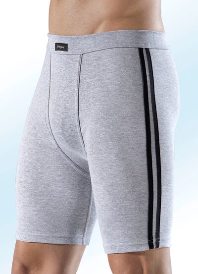 Vierpack knielange onderbroeken met contrasterende zijstrepen 