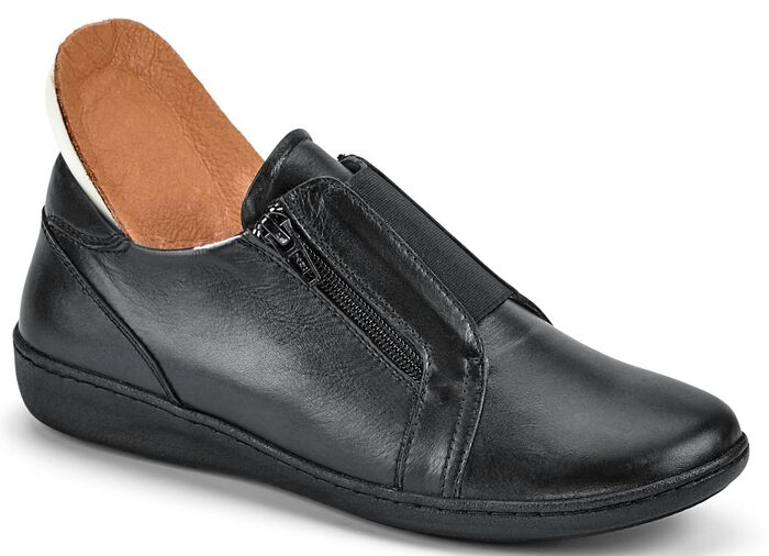 Gemini pantoffels met praktische elastische band ZWART