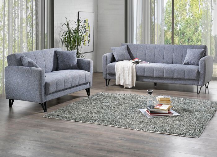 Gestoffeerd meubel met kantelfunctie dat overal in de kamer geplaatst kan worden 