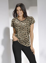 Shirt met licht afgeronde zoom 