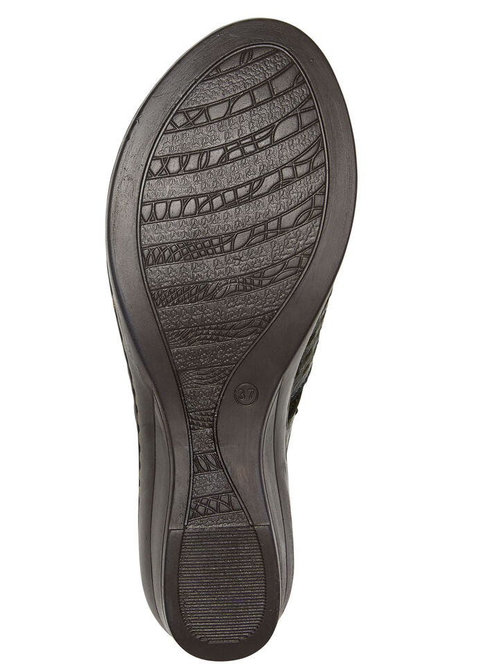 ELENA EDEN klomp van reliëf rundnappaleer ZWART