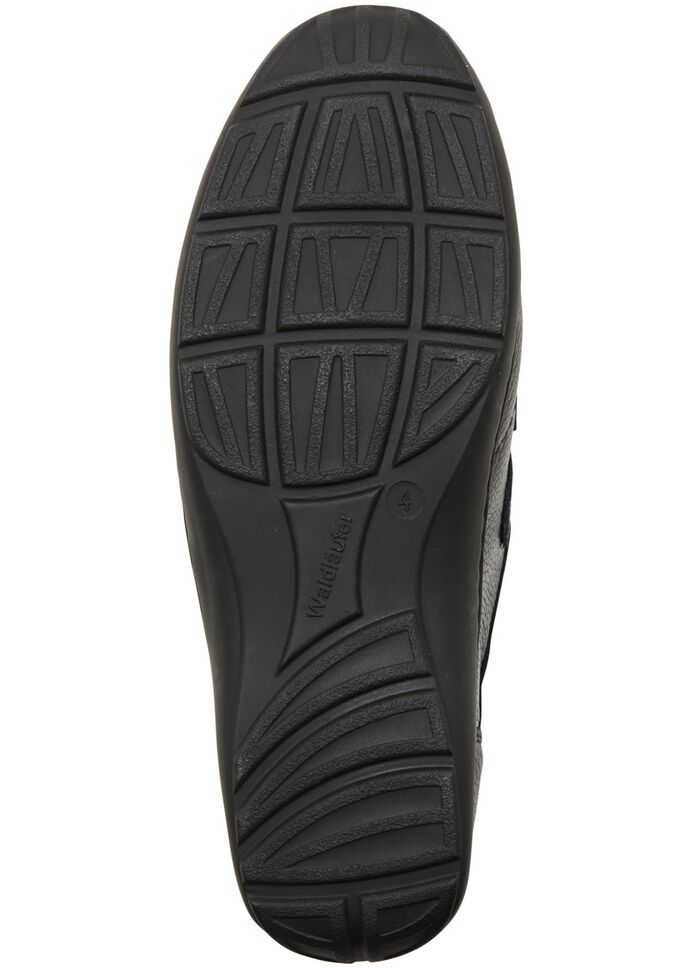 Waldläufer, comfortabele damespantoffels, breedte H, met uitneembaar voetbed OUDZILVER