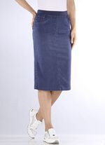 Rok met rechte snit JEANSBLAUW