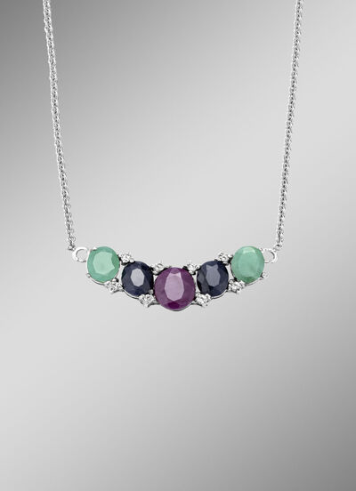 Kleurrijke elegantie: ketting met echte edelstenen 