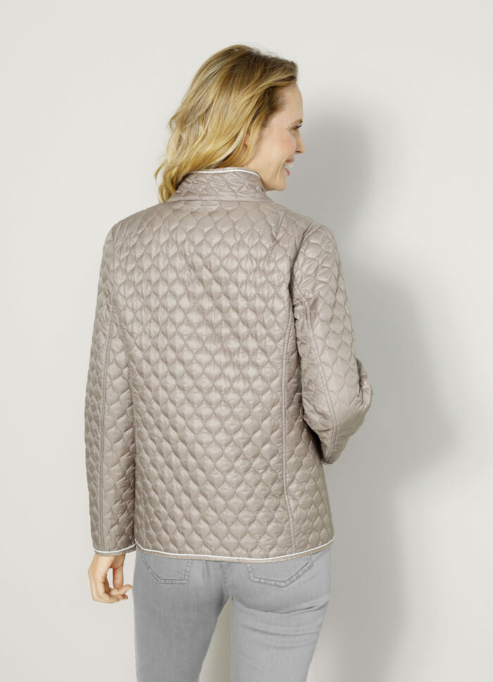 Omkeerbaar jack met grafisch doorgestikt patroon 